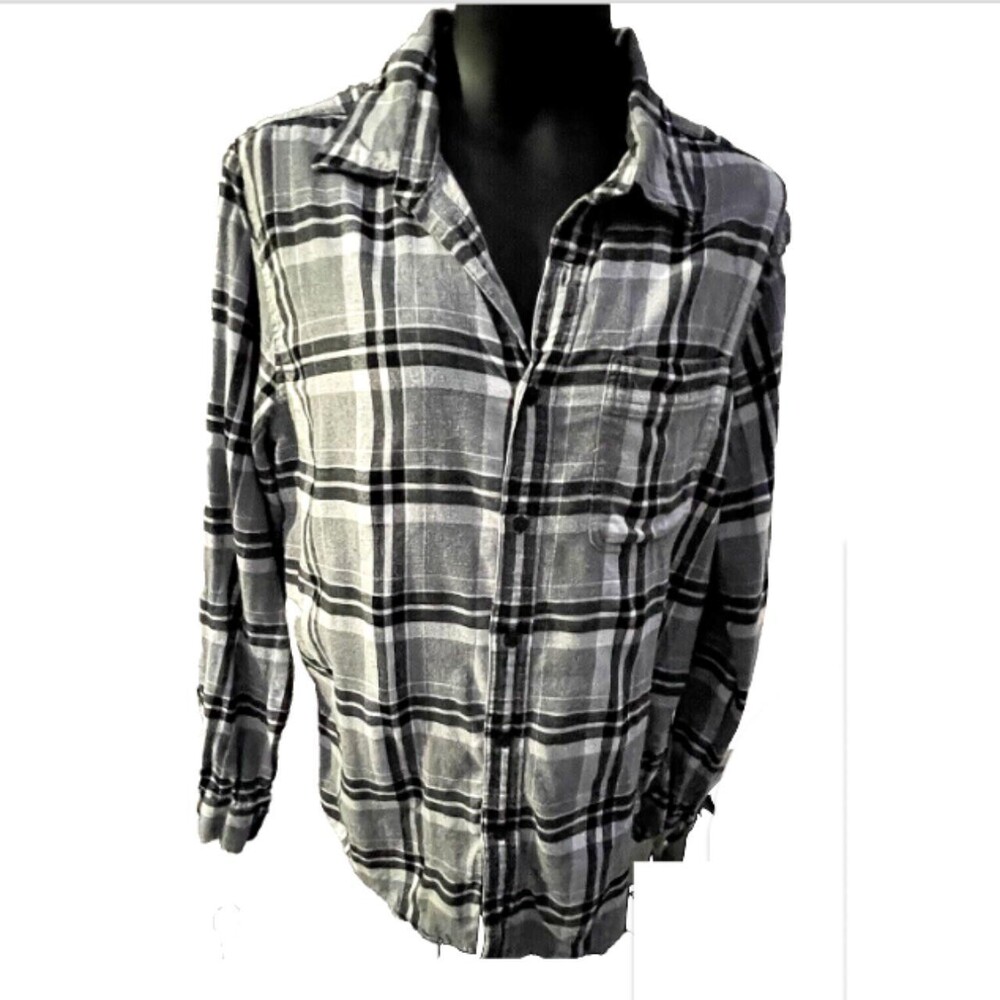 American Eagle Outfitters Women's Grey and Black Shirt